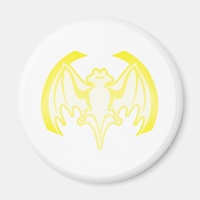 Imã Bat Yellow Inv The MUSEUM Zazzle Gifts (Frente)