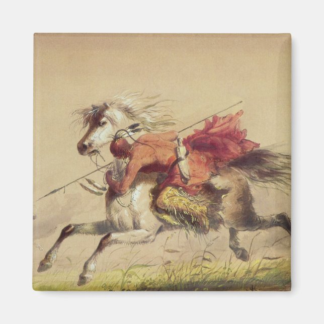 Imã Batalha De Blue Water Creek Por Alfred Jacob Mille (Frente)