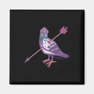 Imã Batalha De Pombo No Adesivo Roxo