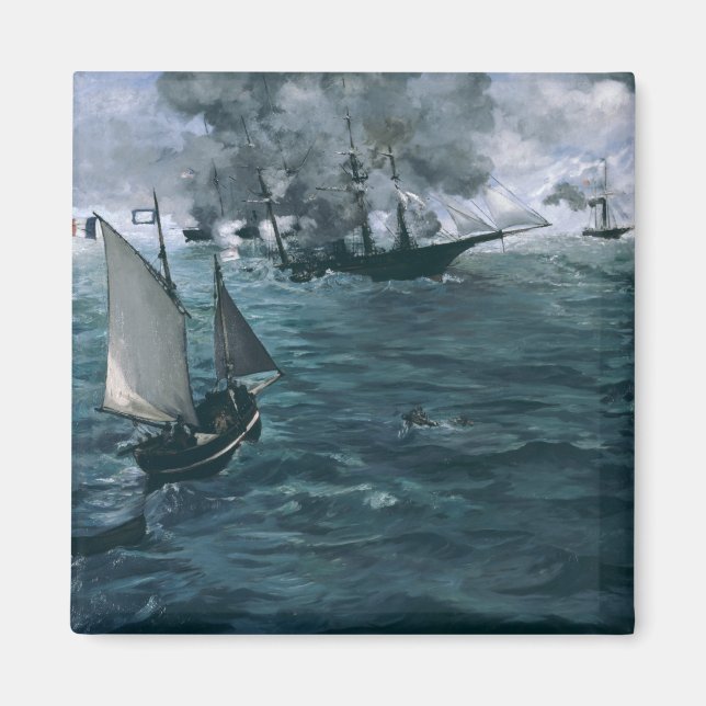 Imã Batalha de USS Kearsarge e CSS Alabama, por Manet (Frente)