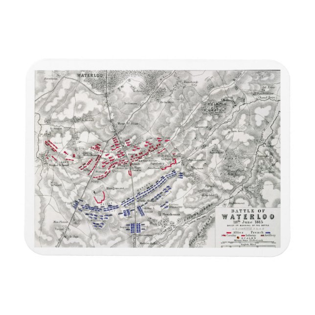 Ímã Batalha de Waterloo, 18 de junho de 1815, rua 1 (e (Horizontal)