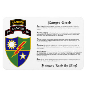 Ímã Batalhão de 1rua - 75° Ranger c/Tab Magnet 4x6