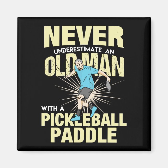 Imã Batalhão - Homem Velho Com Uma Alça De Pickleball (Frente)