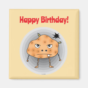 Imã Batata Engraçada Feliz Aniversário Rosto