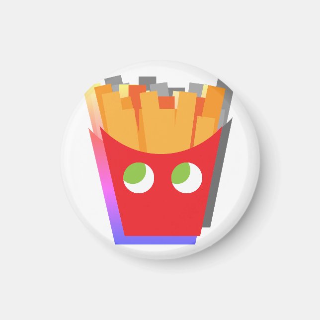Imã Batata Frita Simples Moderna Vermelha e Amarela co (Frente)