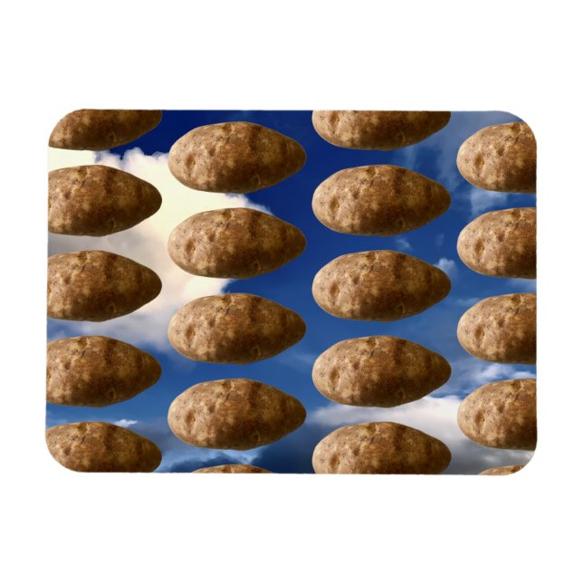 Ímã Batatas Espaciais Voadoras Engraçadas Foto de Bata (Horizontal)