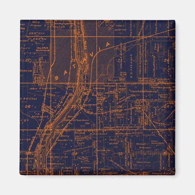 IMÃ BATAVIA ILLINOIS 1871 MAP FOX RIVER VALLEY (Frente)