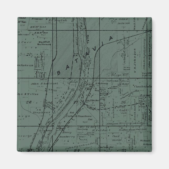 IMÃ BATAVIA ILLINOIS 1871 MAP FOX RIVER VALLEY (Frente)