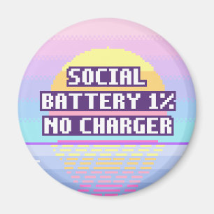 Imã Bateria Social 1%, Sem Carregador Ímã Pixel