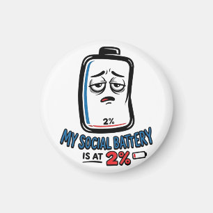 Imã Bateria Social 2% - Ímã de Geladeira