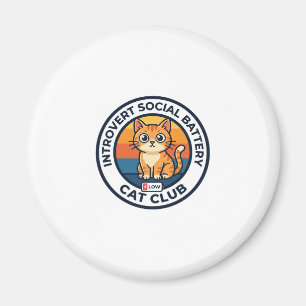 Imã Bateria Social de Introvertido Gato Fofo Design de