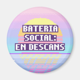Imã Bateria Social: Em Descanso Pixel Magnet