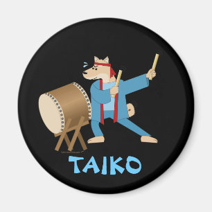 Imã Baterista de Taiko do cão dos desenhos animados d