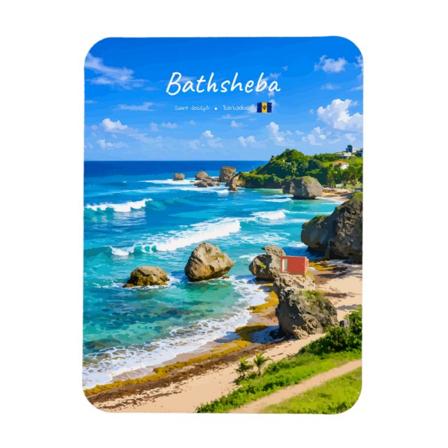 Ímã Bathsheba, Barbados - Costa Tropical Arredondada (Vertical)