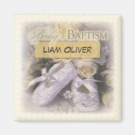 Imã Batismo de Bebê Neutro, Nome Personalizável, Liam