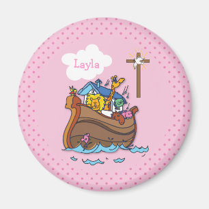 Imã Batismo personalizável do bebê de arca de Noé,