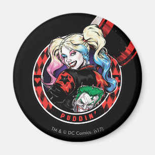 Imã Batman   Harley Quinn Winking Com Mallet