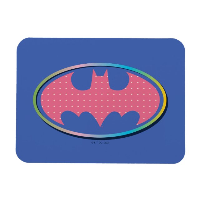 Ímã Batman | Logotipo de Bolinhas rosa (Horizontal)