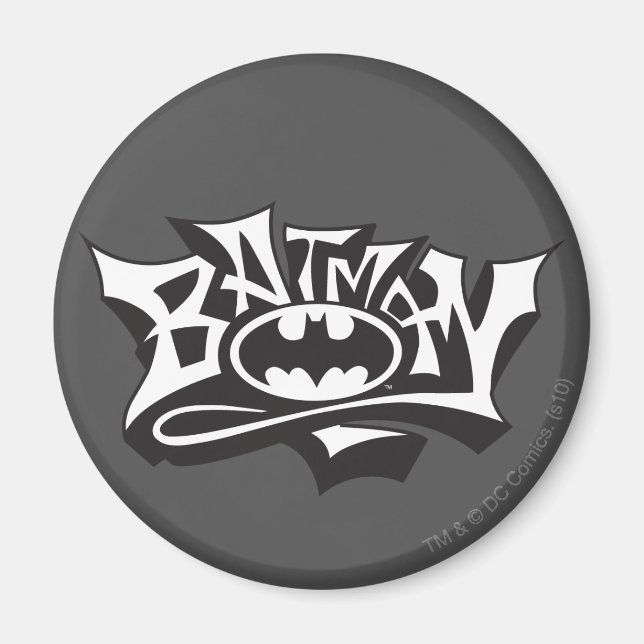 Imã Batman | Logotipo do nome do Grafite (Frente)