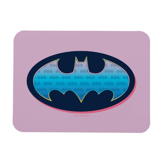Ímã Batman | Símbolo rosa e azul (Horizontal)