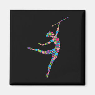 Imã Baton Twirling Girl - Silhout Dancing Twirler M