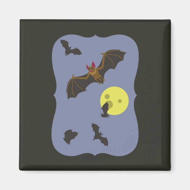 Imã Bats de Halloween Spooky (Frente)