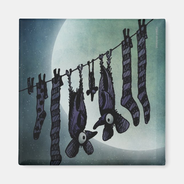 Imã Bats de Lua Engraçados (Frente)