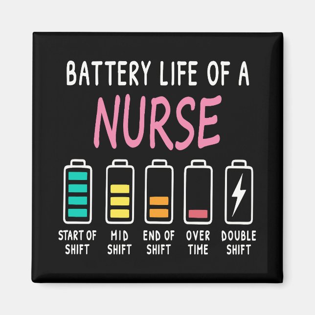Imã Battery life of a nurse humor chart (Frente)