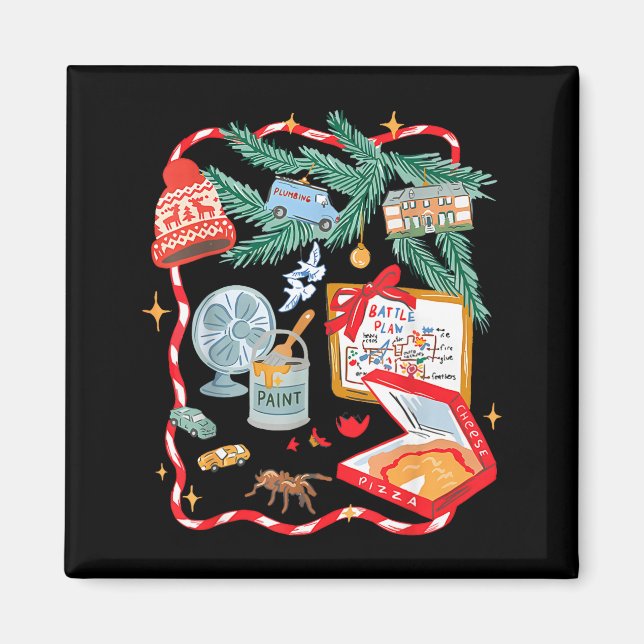 Imã Battle Plan Funny Christmas Home Kids Hand Dawn Al (Frente)