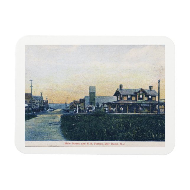 Ímã Bay Head, Nova Jersey, Rua Principal, Vintage (Horizontal)