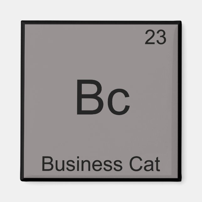 Imã Bc - Gato Empresarial Símbolo de Elemento de Quími (Frente)