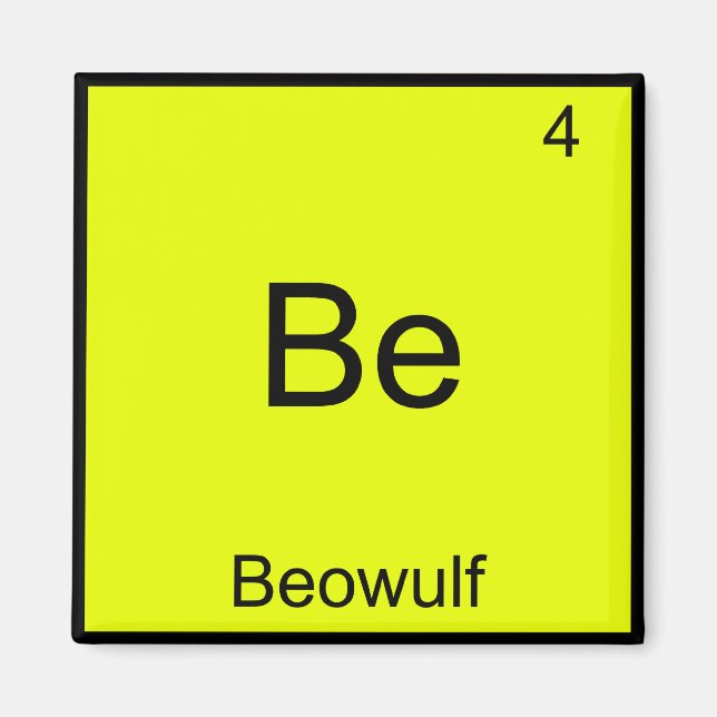 Imã Be - Beowulf Funny Chemistry Elelement Symbol Tee (Frente)