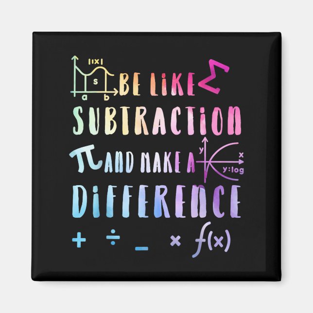 Imã Be Like Subtraction Math Quote For Teachers Studen (Frente)