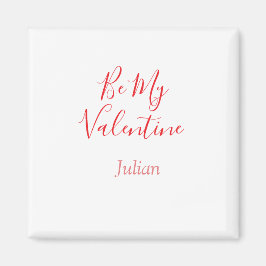 Imã Be my valentine red name elegant love couple