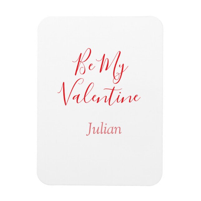 Ímã Be my valentine red name elegant love couple  (Vertical)