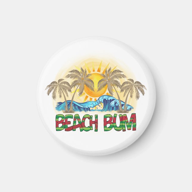 Imã Beach Bum | Melancia, Ondas Oceânicas e Sol Tropic (Frente)