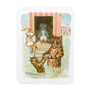 Ímã Beach Cats de Louis Wain