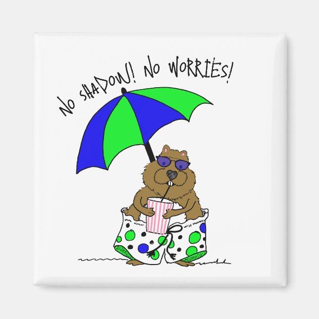 Imã Beach Day Groundhog (Frente)