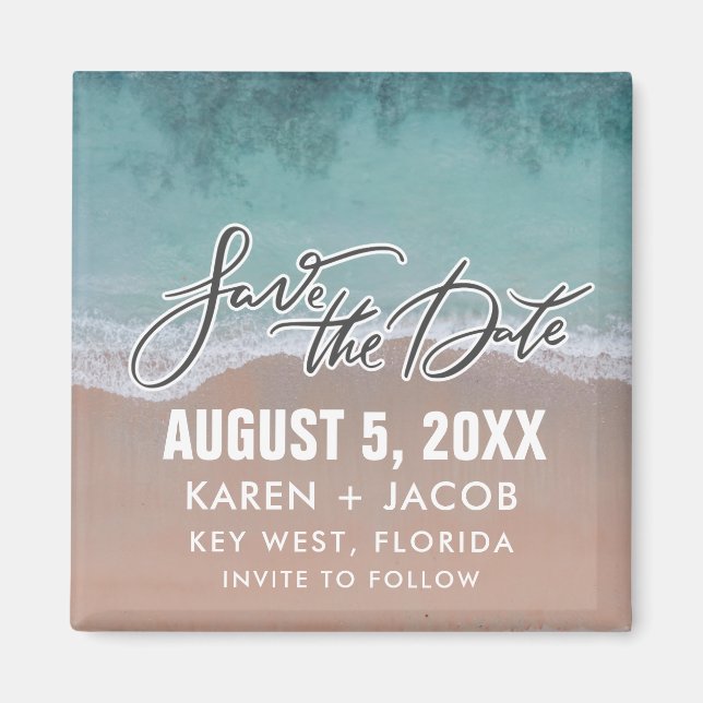 Imã Beach Destination Wedding Save the Date (Frente)