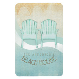 Ímã Beach House Adirondack Chairs Aqua Blue ID623