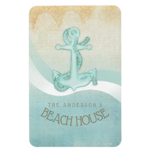Ímã Beach House Anchor Náutico e Corda Aqua ID623