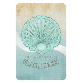 Ímã Beach House Clam Shell Aqua Blue ID623