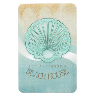 Ímã Beach House Clam Shell Aqua Blue ID623