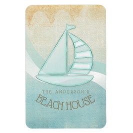 Ímã Beach House NMaritime boat Aqua Blue ID623