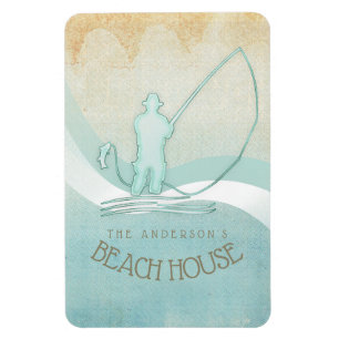 Ímã Beach House Pescador náutico Aqua Blue ID623