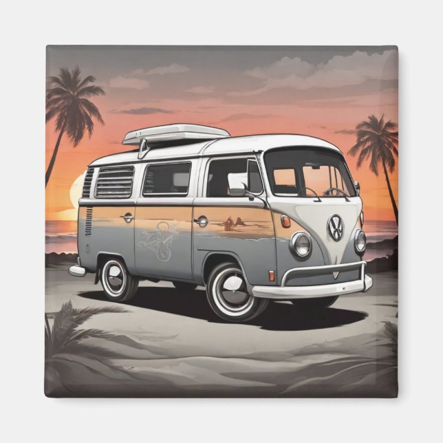 Imã "Beach Kombi Fridge Magnet - Coastal Adventure Dec (Frente)