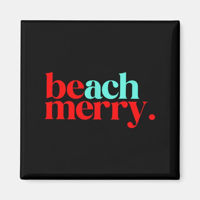 Imã Beach Merry Christmas Funny  (Frente)