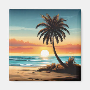 Imã Beach Scene Refrigerator Magnet - Coastal Charm De