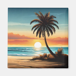 Imã Beach Scene Refrigerator Magnet - Coastal Charm De