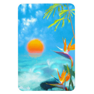 Ímã BEACH SUNSET PARADISE Birds of Paradise